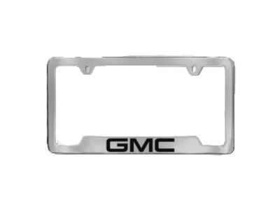 GM 19330369 License Plate Frame by Baron & Baron in Chrome with Black GMC Script