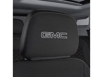 GM 84466952 Cloth Headrest in Jet Black with Embroidered GMC Script