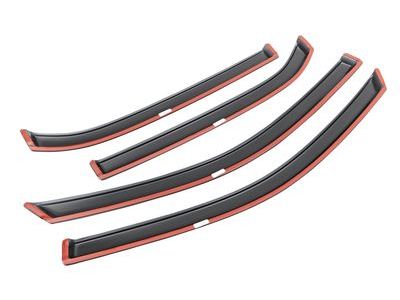 GM 19202074 Front and Rear Tape-On Side Door Window Weather Deflector Set in Smoke Black