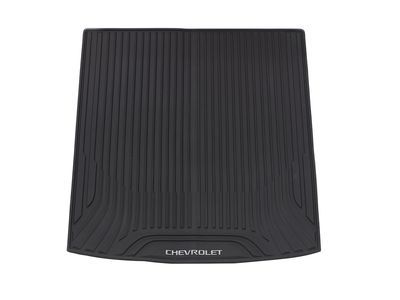 GM 84263478 Premium All-Weather Cargo Area Mat in Jet Black with Chevrolet Script (for vehicles with Cargo Rails)