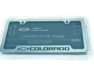 GM 19330394 License Plate Frame by Baron & Baron in Chrome with Bowtie Logo and Colorado Script