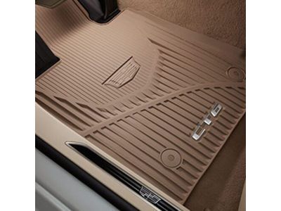 GM 84025490 First-and Second-Row Premium All-Weather Floor Mats in Maple Sugar with Cadillac Logo and CT6 Script