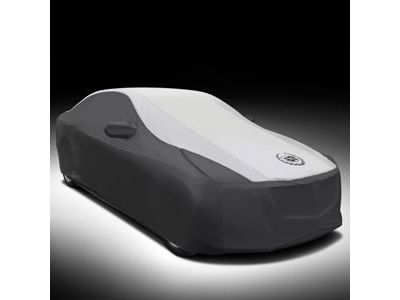 GM 22977936 Premium All-Weather Outdoor Car Cover in Gray and White with Cadillac Logo