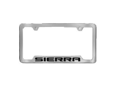 GM 19330373 License Plate Frame by Baron & Baron in Chrome with Black Sierra Script