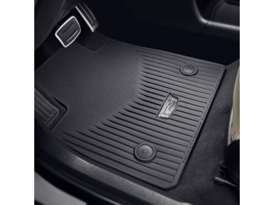 GM 84220178 First-and Second-Row Premium All-Weather Floor Mats in Jet Black with Cadillac Logo