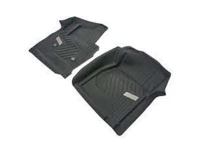 GM 84185442 Regular Cab First-Row Premium All-Weather Floor Liners in Jet Black with Bowtie Logo (for Models with Center Console and Manual 4WD Floor Shifter)