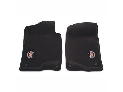 GM 17800408 Floor Mats - Molded Carpet, Front, Note:Wreath and Crest Logo, Ebony;