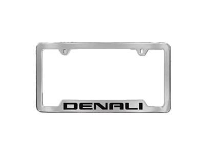 GM 19330370 License Plate Frame by Baron & Baron in Chrome with Black Denali Script