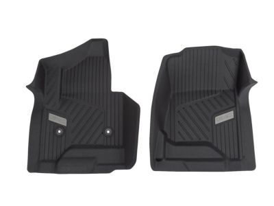 GM 84185474 First-Row Premium All-Weather Floor Liners in Jet Black with GMC Logo (for Models with Center Console)