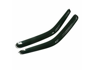 GM 12370638 Front Tape-On Window Weather Deflectors in Smoke Black with White GM Logo