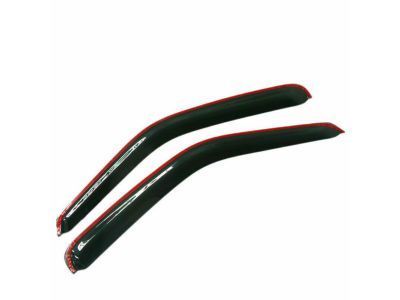 GM 12370638 Front Tape-On Window Weather Deflectors in Smoke Black with White GM Logo