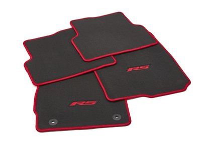 GM 19302935 Front and Rear Carpeted Floor Mats in Black with Red RS Logo