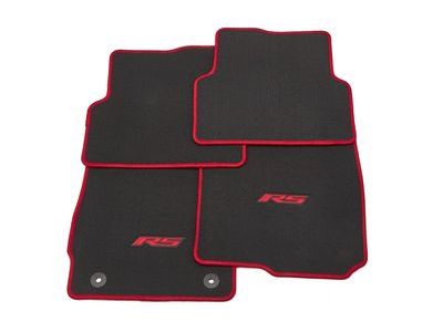 GM 19302935 Front and Rear Carpeted Floor Mats in Black with Red RS Logo