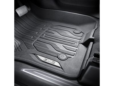 GM 84333608 First-Row Interlocking Premium All-Weather Floor Liner in Jet Black with GMC Logo (for Models without Center Console)