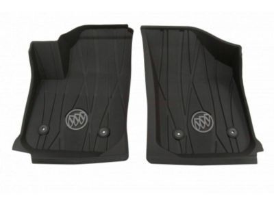 GM 84179243 First-Row Premium All-Weather Floor Liners in Ebony with Buick Logo