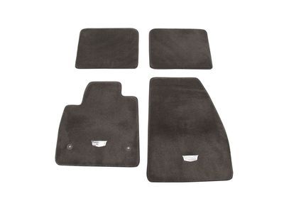 GM 84130095 First-and Second-Row Premium Carpeted Floor Mats in Dark Titanium with Cadillac Logo