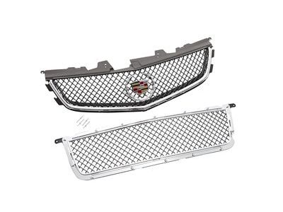 GM 22901748 Upper and Lower Grilles in Black Chrome with Black Chrome Surround and Cadillac Logo