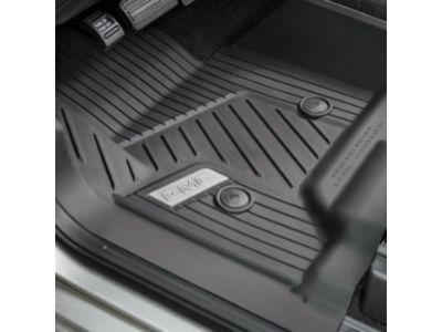 GM 84185461 First-Row Premium All-Weather Floor Liners in Cocoa with Chrome GMC Logo (for Models with Center Console)