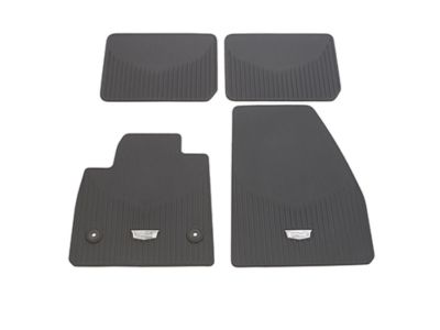 GM 84605136 First- and Second-Row Premium All-Weather Floor Mats in Dark Titanium with Cadillac Logo