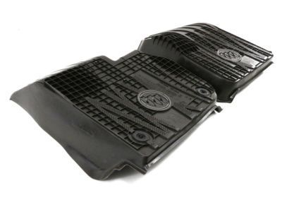 GM 84204787 First-and Second-Row Premium All-Weather Floor Liners in Dark Atmosphere with Buick Logo