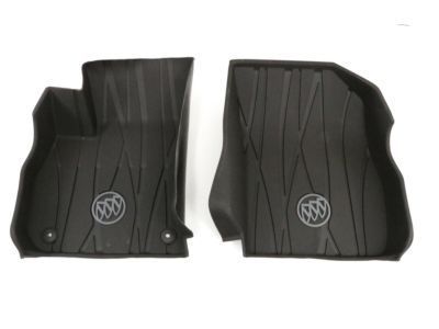 GM 84204787 First-and Second-Row Premium All-Weather Floor Liners in Dark Atmosphere with Buick Logo