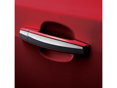 GM 95107224 Front and Rear Door Handles in Red Hot with Chrome Strip