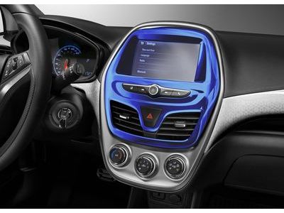 GM 42396580 Instrument Panel Trim Plate in Blue with Chrome Accents
