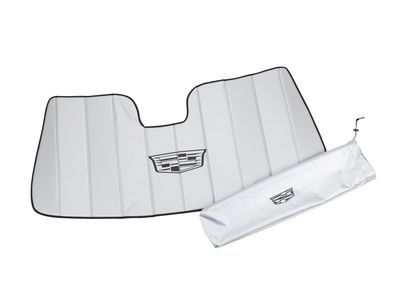 GM 23433488 Front Sunshade Package in Silver with Black Cadillac Logo