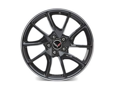 GM 23251387 19X10-Inch Aluminum 5-Split-Spoke Front Wheel Rim In Black With Machined Groove
