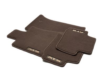 GM 22937097 First-and Second-Row Premium Carpeted Floor Mats in Kona Brown with ATS Script