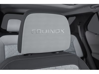 GM 84466958 Cloth Headrest in Medium Ash Gray with Embroidered Equinox Script