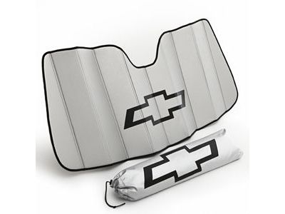 GM 22987432 Front Sunshade Package in Silver with Bowtie Logo in Black (for Vehicles with Lane Departure Warning)