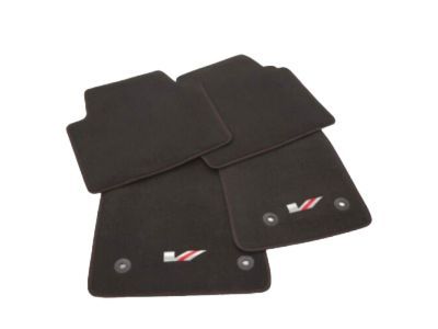 GM 23286044 First-and Second-Row Premium Carpeted Floor Mats in Jet Black with V-Sport Logo