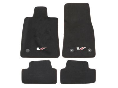 GM 23286044 First-and Second-Row Premium Carpeted Floor Mats in Jet Black with V-Sport Logo