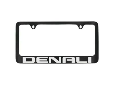 GM 19368095 License Plate Frame by Baron & Baron in Black with Chrome Denali Script