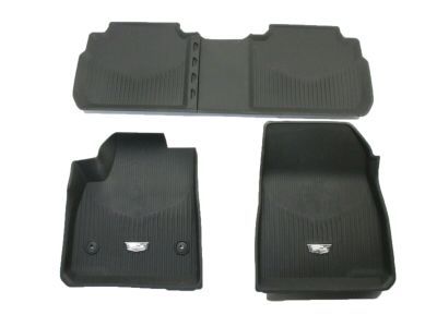 GM 84220180 First-and Second-Row Premium All-Weather Floor Liners in Jet Black in Cadillac Logo