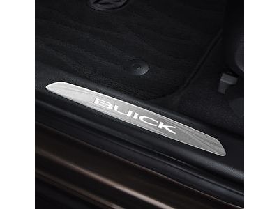 GM 42500567 Illuminated Front Door Sill Plates in Stainless Steel with Ebony Surround and Buick Script