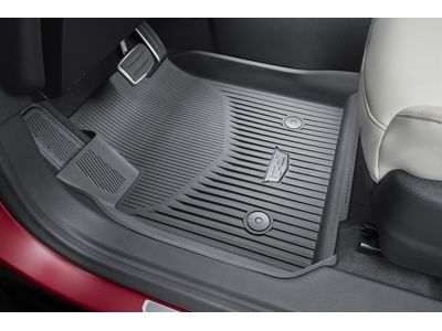 GM 84456544 First-and Second-Row Premium All-Weather Floor Liners in Jet Black with Cadillac Logo