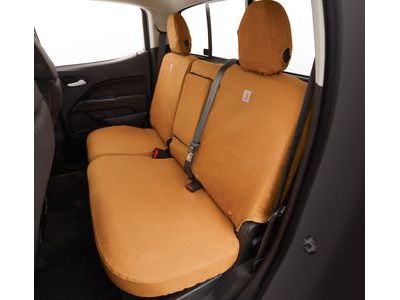 GM 84301781 Carhartt Crew Cab Rear Full Bench Seat Cover Package in Brown (with Armrest)