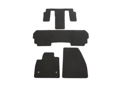 GM 84664078 First-, Second-and Third-Row Carpeted Floor Mats in Jet Black (For Models with Second-Row Captain's Chairs)
