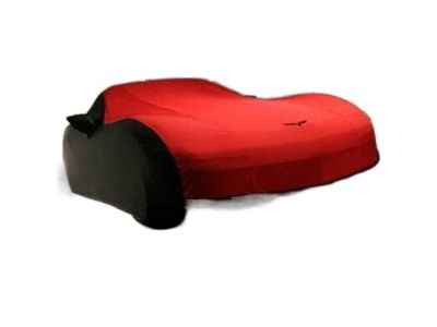 GM 19158378 Premium All-Weather Car Cover in Black and Red with Crossed Flags Logo
