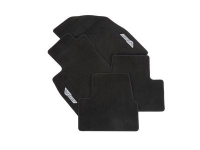 GM 23277657 First- and Second-Row Premium Carpeted Floor Mats in Jet Black with Black Stitching and Volt Script