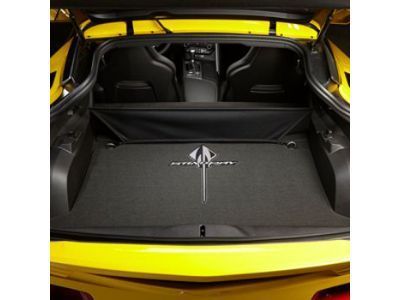 GM 23262252 Premium Carpeted Cargo Area Mat in Jet Black with Stingray Logo (for Convertible Models)