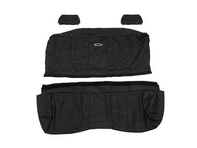 GM 23443856 Double Cab Rear Seat Cover Set in Black (Bench Seat without Armrest)