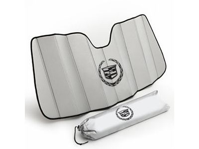 GM 23447620 Front Sunshade Package in Silver with Black Cadillac Logo