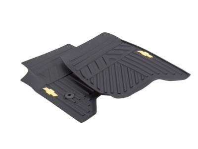 GM 84039114 First-Row Premium All-Weather Floor Mats in Jet Black with Bowtie Logo