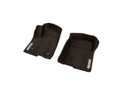 GM 84348118 First-Row Premium All-Weather Floor Liners in Jet Black with Chrome Z71 Logo (for Models with Center Console)