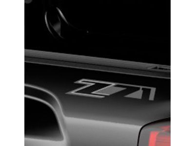 GM 23221557 Pickup Box Decal Package in Silver and Charcoal on Chrome with Z71 Logo