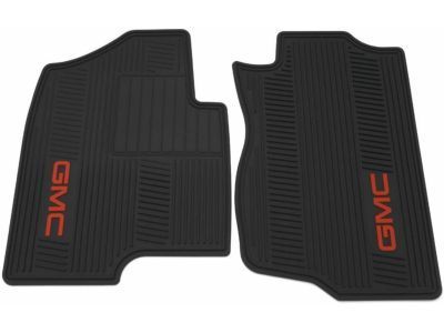 GM 19155813 Front All-Weather Floor Mats in Ebony with Red GMC Logo