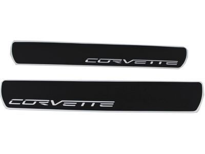 GM 17802221 Door Sill Plates in Bright Chrome with Corvette Script